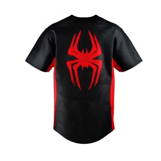 Men'S Black & Red Spider Graphic Baseball Jersey – Bold Athletic Style For Fans - Image 3