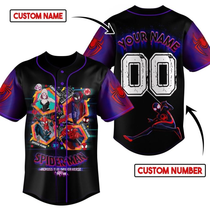 Custom Spider-Verse Jersey – Personalize Your Name & Number – Unique Hero Design