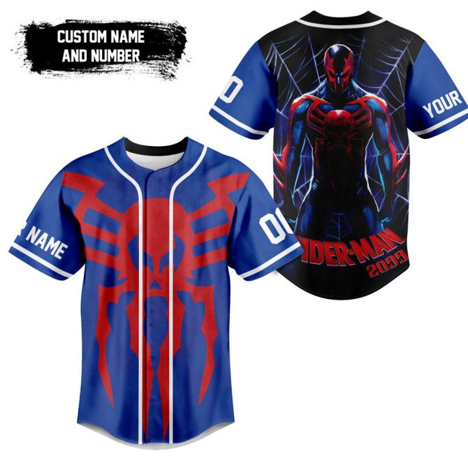 Custom Spider Hero 2099 Baseball Jersey – Add Name & Number – Unique Gift For Fans