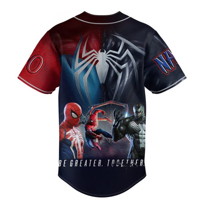 Custom Spider Design Baseball Jersey - Personalize With Your Name & Number - Image 3