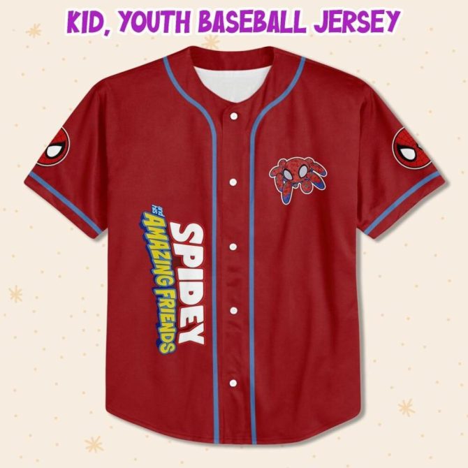 Custom Spidey Baseball Jersey For Kids/Youth/Adults – Personalize Your Name & Number - Image 3