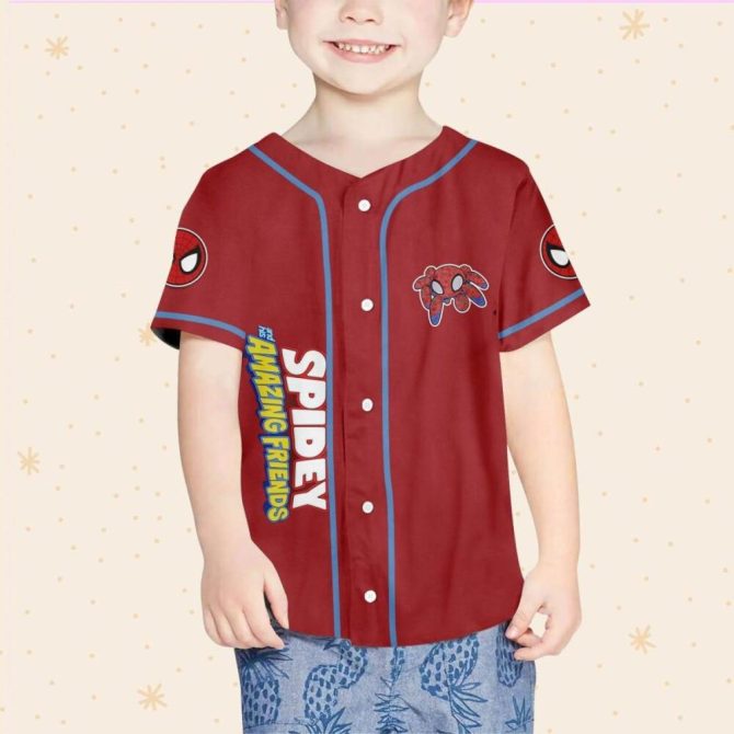 Custom Spidey Baseball Jersey For Kids/Youth/Adults – Personalize Your Name & Number - Image 5