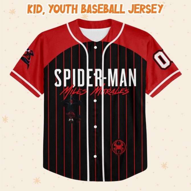 Custom Spider-Man Baseball Jersey For Kids/Youth/Adults - Add Your Name & Number! - Image 3