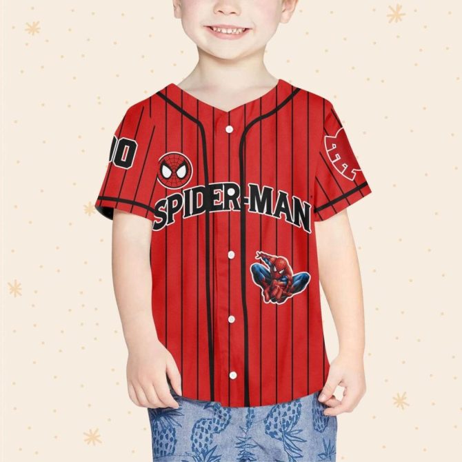 Custom Spider-Man Baseball Jersey For Kids/Youth/Adults – Personalize With Name & Number - Image 5