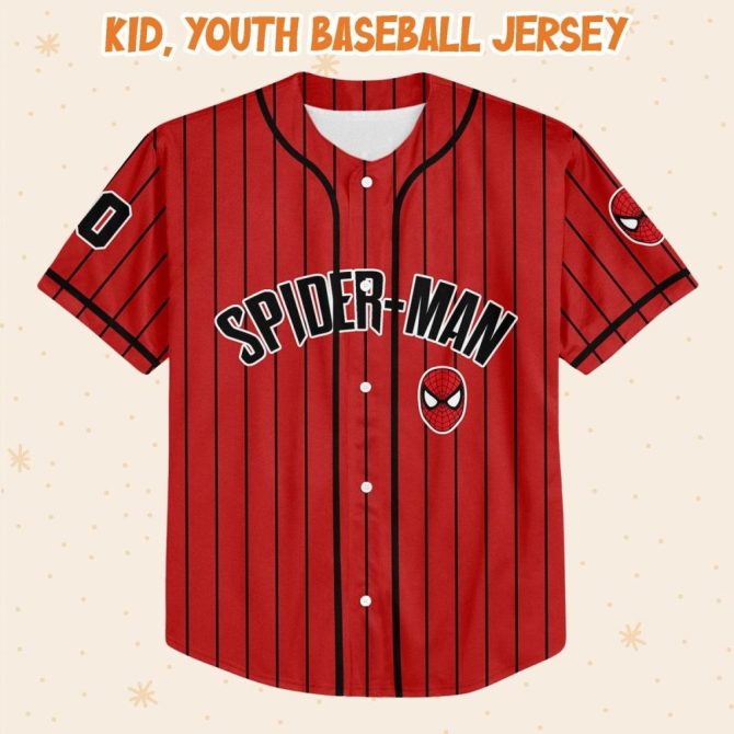Custom Spider-Themed Baseball Jersey - Add Name & Number For Kids, Youth & Adults - Image 4