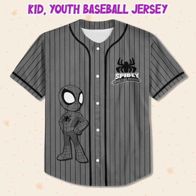 Custom Spidey Baseball Jersey For Kids/Youth/Adults – Personalize Your Name & Number! - Image 3