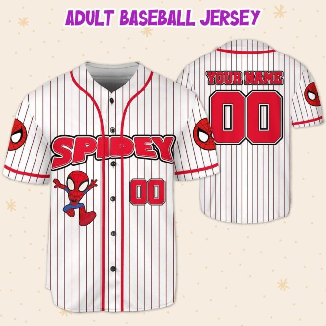 Custom Spidey Baseball Jersey - Kids/Youth/Adult - Personalize Your Name & Number! - Image 6