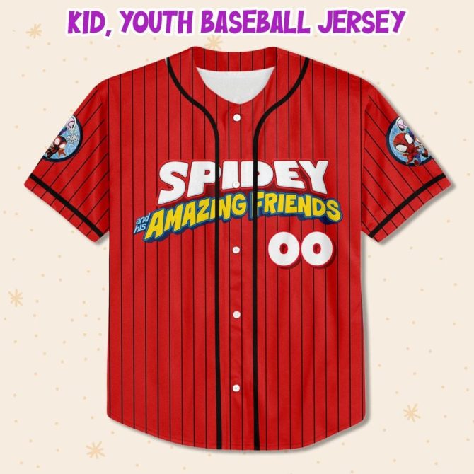 Custom Spidey & Friends Baseball Jersey – Kids/Youth/Adult Sizes Available! - Image 3