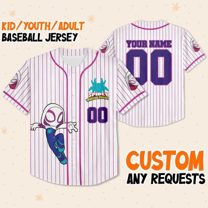 Custom Spidey Baseball Jersey For Kids/Adults - Add Your Name! Perfect Gift!