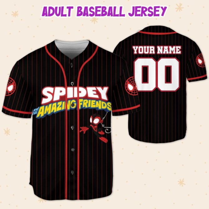 Custom Spidey & Friends Baseball Jersey - Kids/Youth/Adult - Personalize Your Name! - Image 6