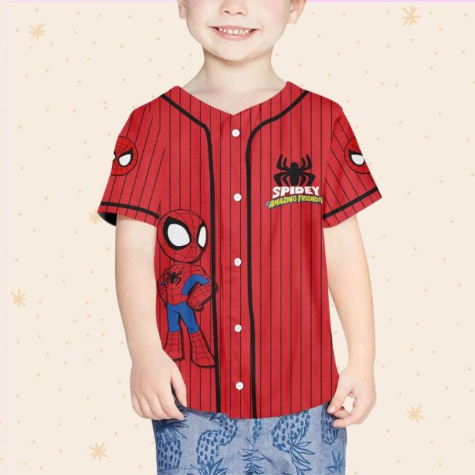 Custom Spidey Baseball Jersey For Kids/Adults - Personalized Name & Number - Image 5