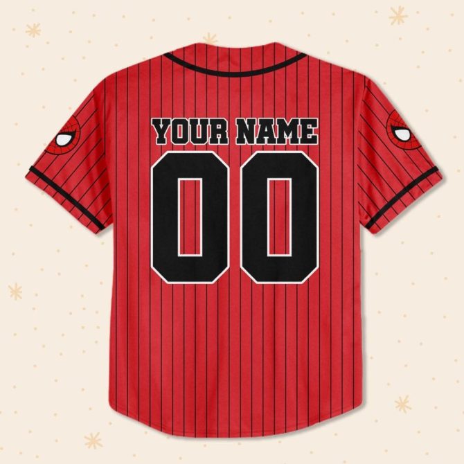 Custom Spidey Baseball Jersey For Kids/Adults - Personalized Name & Number - Image 4