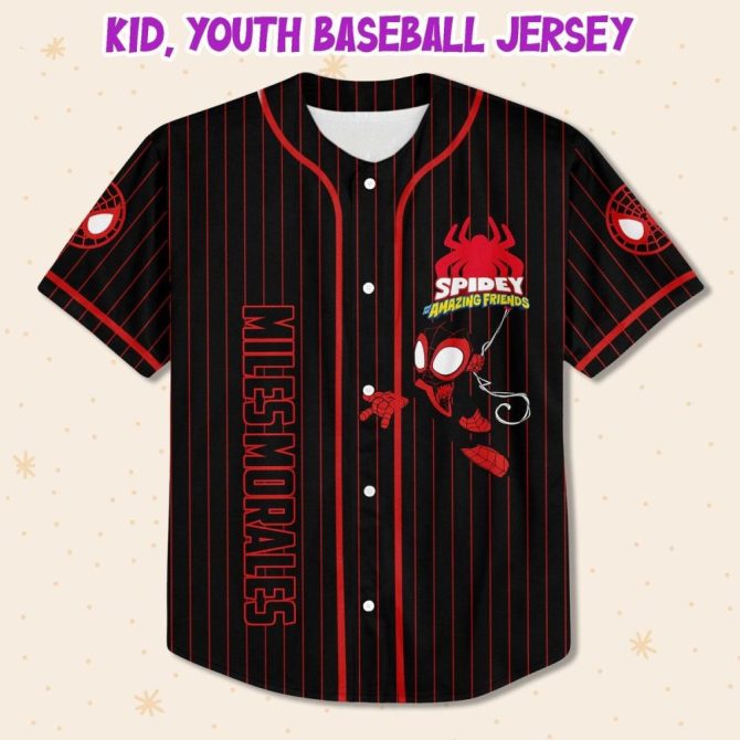 Custom Spidey Baseball Jersey For Kids/Youth/Adults – Personalized Name/Number - Image 3