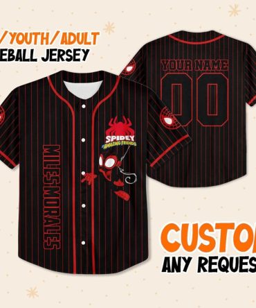 Custom Spidey Baseball Jersey For Kids/Youth/Adults – Personalized Name/Number
