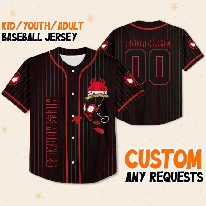 Custom Spidey Baseball Jersey For Kids/Youth/Adults – Personalized Name/Number