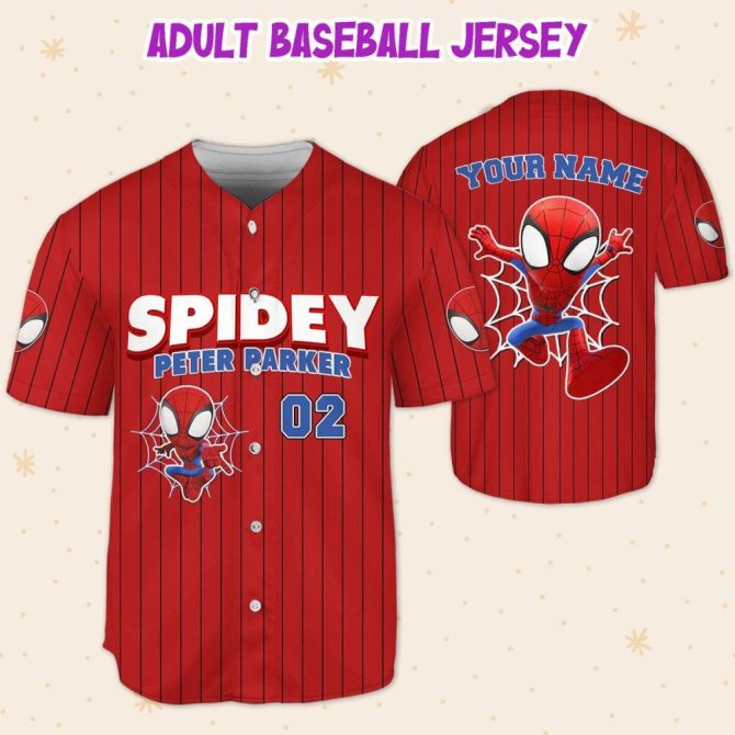Custom Spidey Baseball Jersey - Kids/Youth/Adult - Personalized Name & Design - Image 6