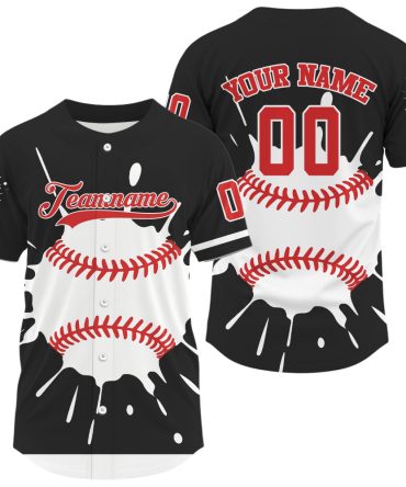 Custom Baseball Jersey – Personalize With Your Name & Number – Unique Splatter Design