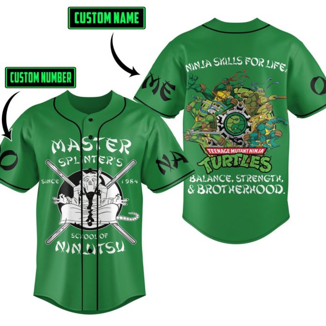 Custom Ninja Turtles Jersey - Master Splinter'S School - Personalized Name & Number - Image 2