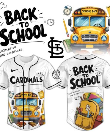 Cardinals Back To School Baseball Jersey - Fun School Bus Design For Kids & Fans