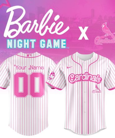 Customize Your Cardinals Barbie Night Jersey – Pink Stripes, Perfect For Fans!