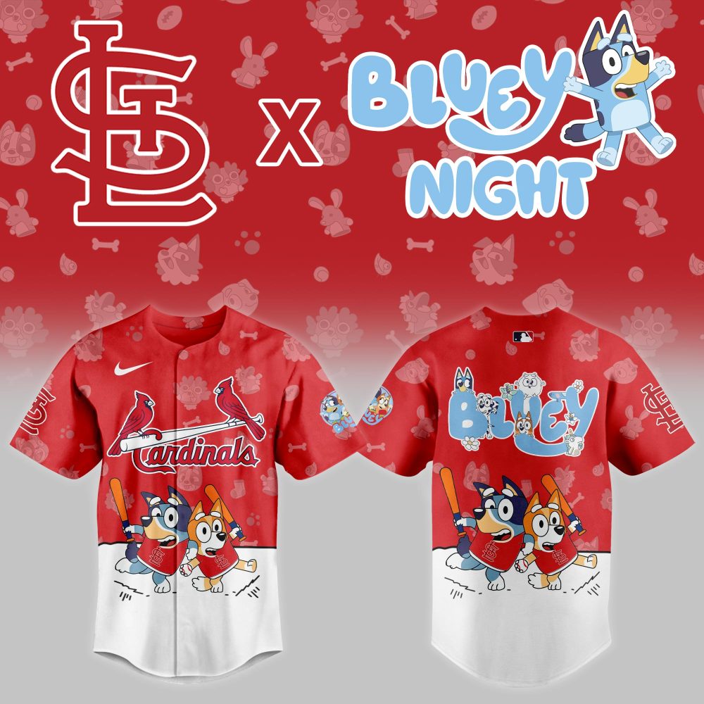 Limited Edition St. Louis Cardinals X Bluey Night Jersey – Perfect Gift For Fans & Kids!