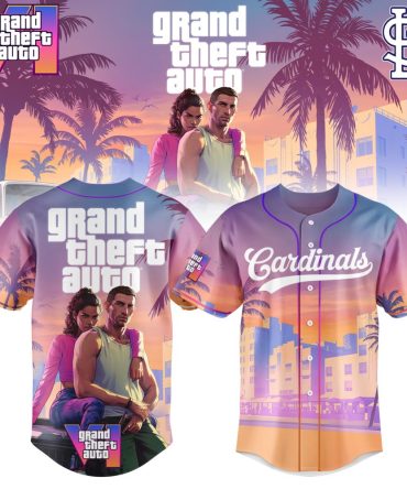 Grand Theft Auto Themed Baseball Jersey - Stylish Sunset Design For Gamers & Fans