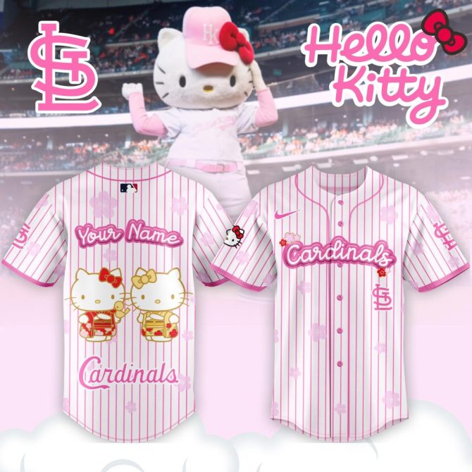 Hello Kitty Cardinals Custom Pink Baseball Jersey - Cute & Stylish Fan Gear