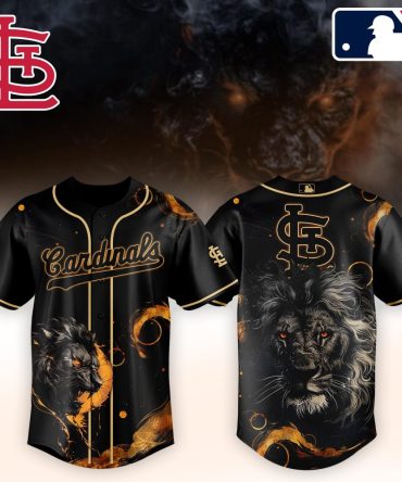 Cardinals Baseball Jersey - Bold Lion Design, Premium Black & Gold, Perfect For Fans, Unisex Sizes Available
