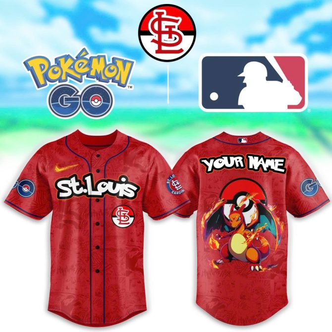 Custom St. Louis Baseball Jersey - Pokémon Design, Add Your Name, Perfect Gift!