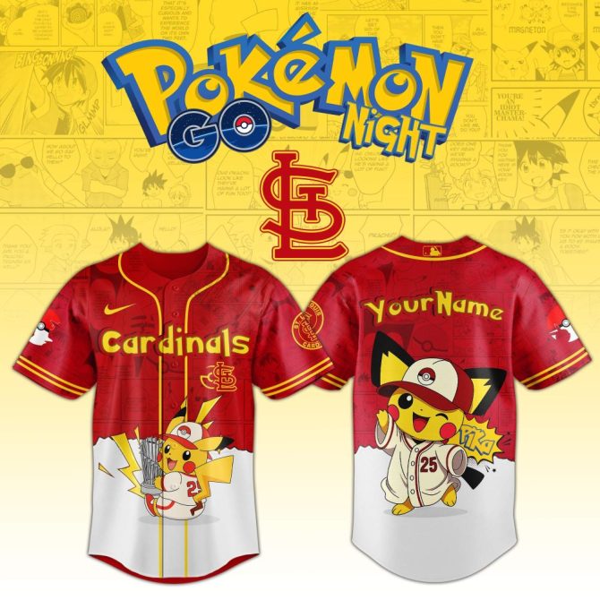 Custom Pokémon Night Cardinals Jersey - Pikachu Design For Fans