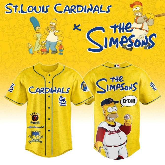 Exclusive St. Louis Cardinals X The Simpsons Yellow Jersey - Limited Edition Fan Gear!