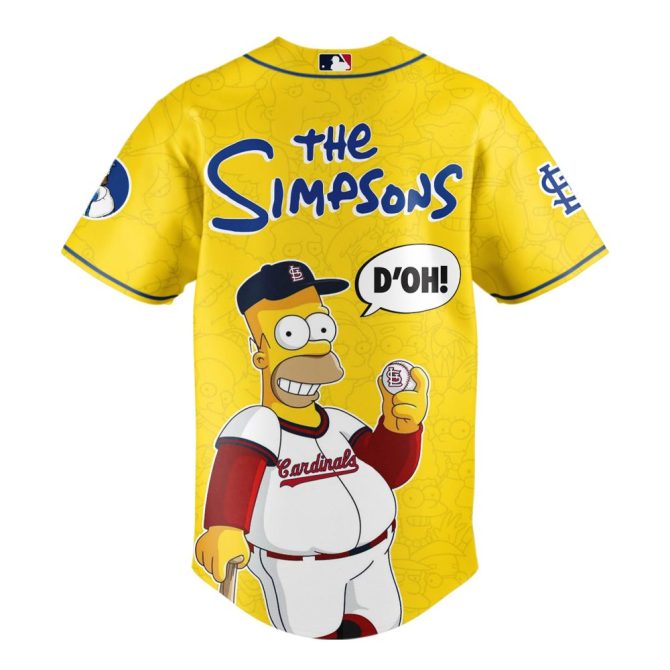 Exclusive St. Louis Cardinals X The Simpsons Yellow Jersey - Limited Edition Fan Gear! - Image 3