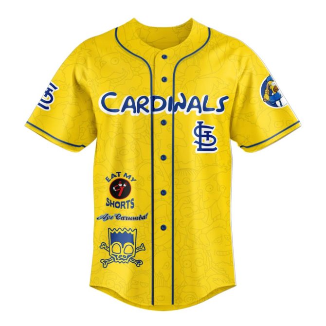 Exclusive St. Louis Cardinals X The Simpsons Yellow Jersey - Limited Edition Fan Gear! - Image 2