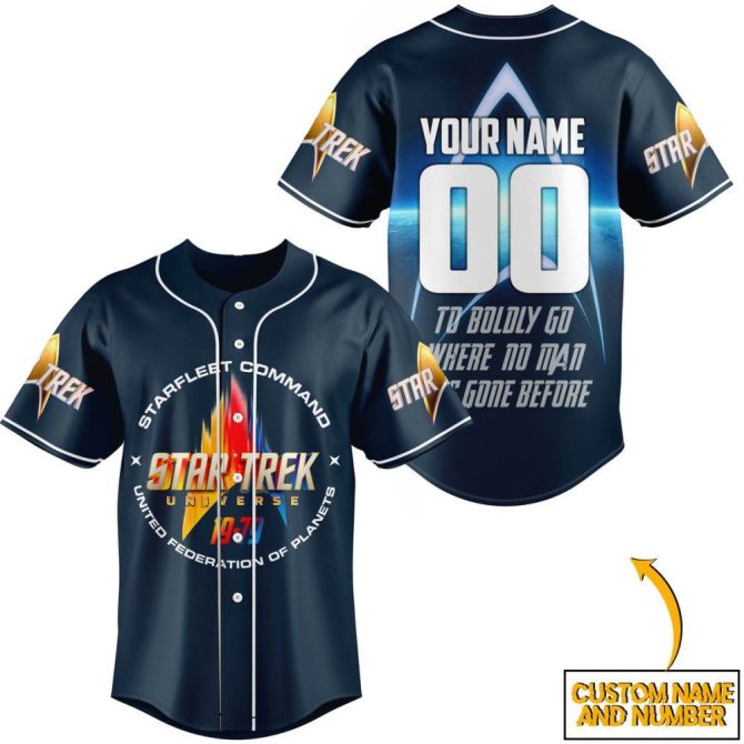 Custom Starfleet Baseball Jersey - Personalize With Your Name & Number – Perfect Gift For Star Trek Fans!