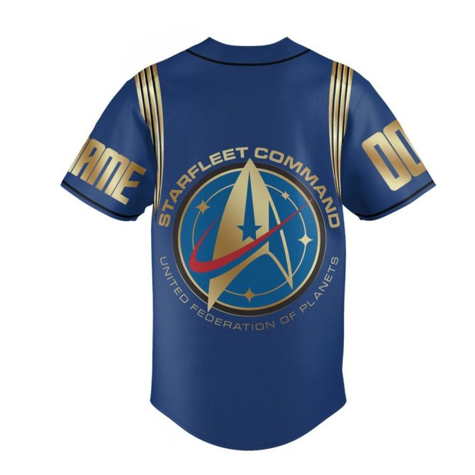 Custom Starfleet Command Baseball Jersey - Personalize Name & Number - Perfect Gift For Star Trek Fans! - Image 3