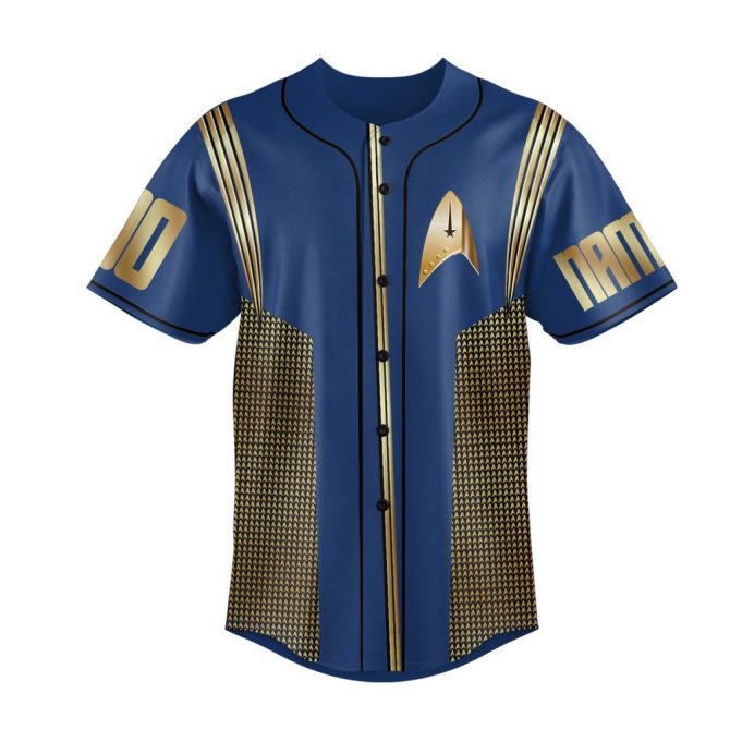 Custom Starfleet Command Baseball Jersey - Personalize Name & Number - Perfect Gift For Star Trek Fans! - Image 2
