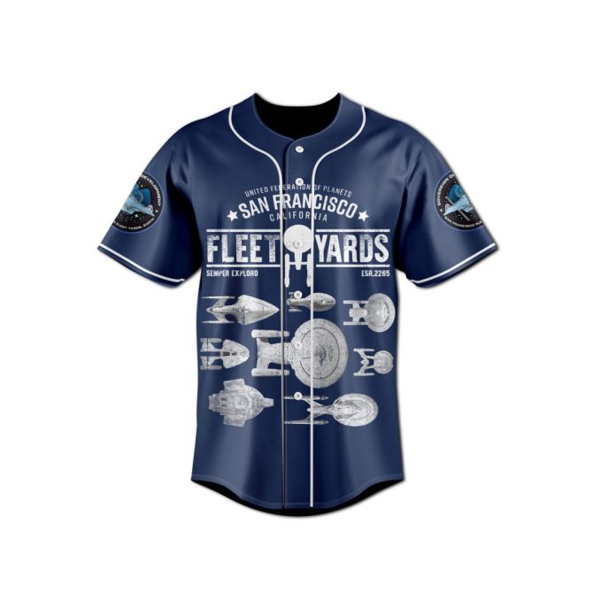 Custom Star Fleet Baseball Jersey – Personalize Name & Number, Sci-Fi Fan Gift - Image 2