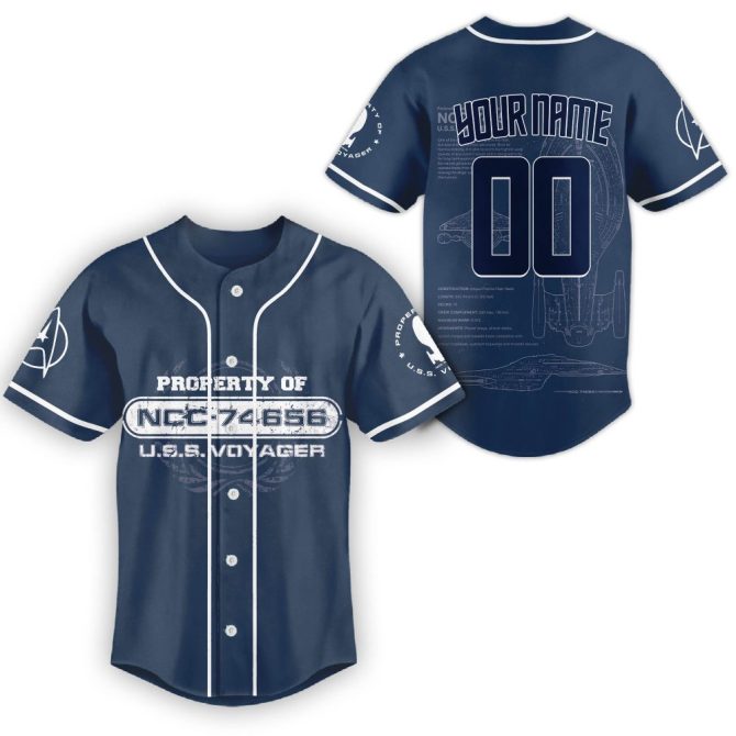 Custom Star Trek U.S.S. Voyager Jersey – Personalize Name & Number, Perfect Gift For Fans - Image 2