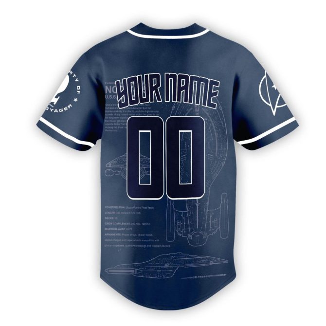 Custom Star Trek U.S.S. Voyager Jersey – Personalize Name & Number, Perfect Gift For Fans - Image 3