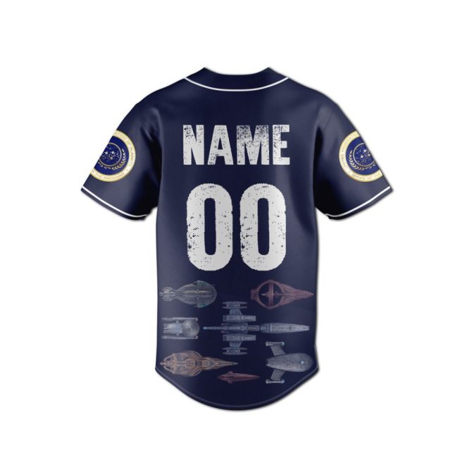 Custom Space Baseball Jersey - United Federation Of Planets Design, Add Name & Number - Image 3