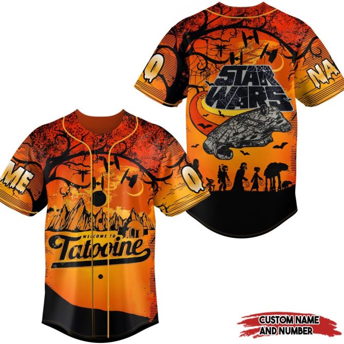 Custom Star Wars Tatooine Baseball Jersey - Personalize Name & Number - Unique Sci-Fi Fan Gift