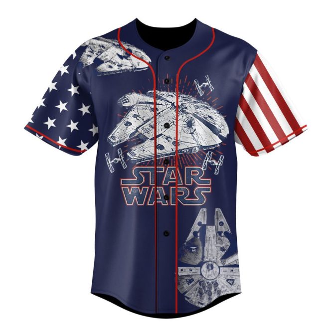 Custom Star Wars Baseball Jersey - Millennium Falcon Design - Personalize With Name & Number - Image 2