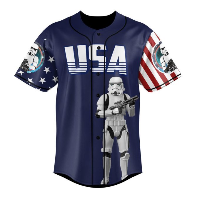 Custom Usa Baseball Jersey - Personalized Name & Number, Stormtrooper & Statue Of Liberty Design - Image 3