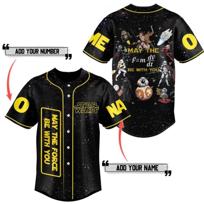 Custom Star Wars Baseball Jersey - Add Your Name & Number - Unique Galactic Design