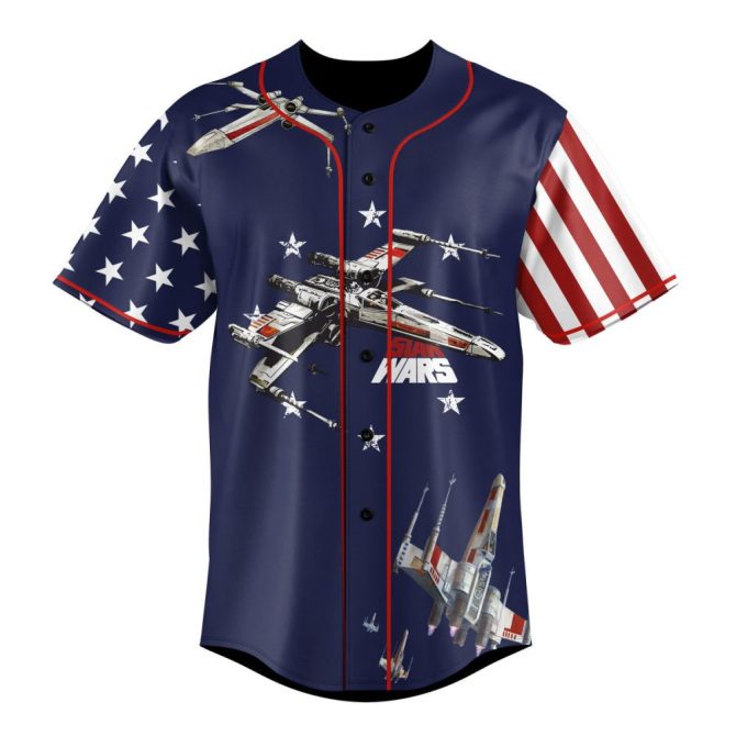 Custom Star Wars Baseball Jersey - Personalized Name & Number - Usa Flag Design - Image 2