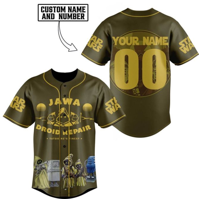 Custom Star Wars Jawa Droid Repair Jersey - Personalize Your Name & Number - Perfect For Fans!
