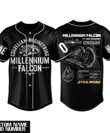 Custom Star Wars Millennium Falcon Baseball Jersey – Personalized Name & Number