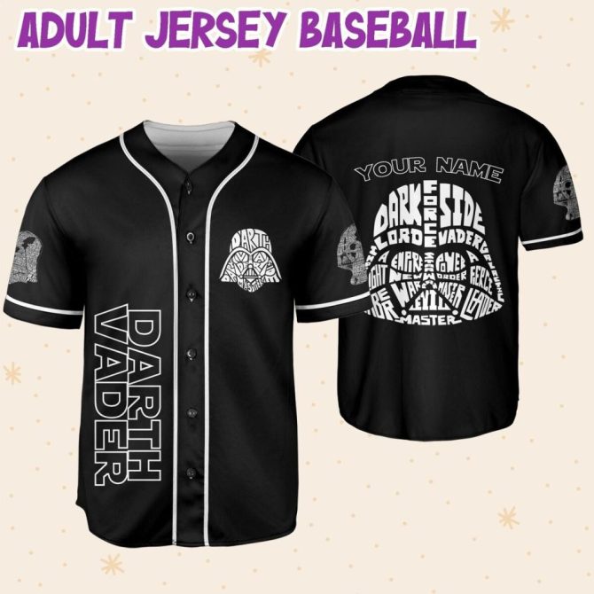 Custom Darth Vader Baseball Jersey - Personalized Name & Number For Kids/Adults - Image 7