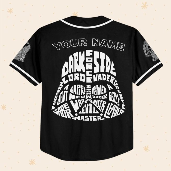 Custom Darth Vader Baseball Jersey - Personalized Name & Number For Kids/Adults - Image 4