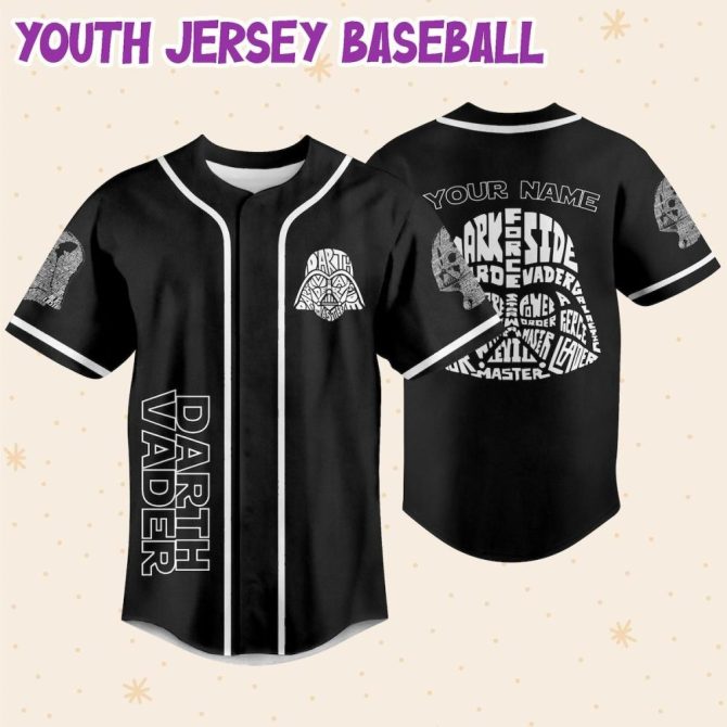 Custom Darth Vader Baseball Jersey - Personalized Name & Number For Kids/Adults - Image 6